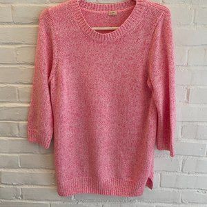 J Crew Bright Pink Crew Neck Sweater Size M